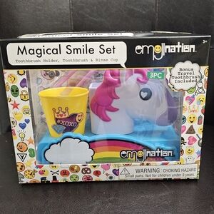 Emojination Magical Smile 3 Piece Toothbrush Set - unicorn